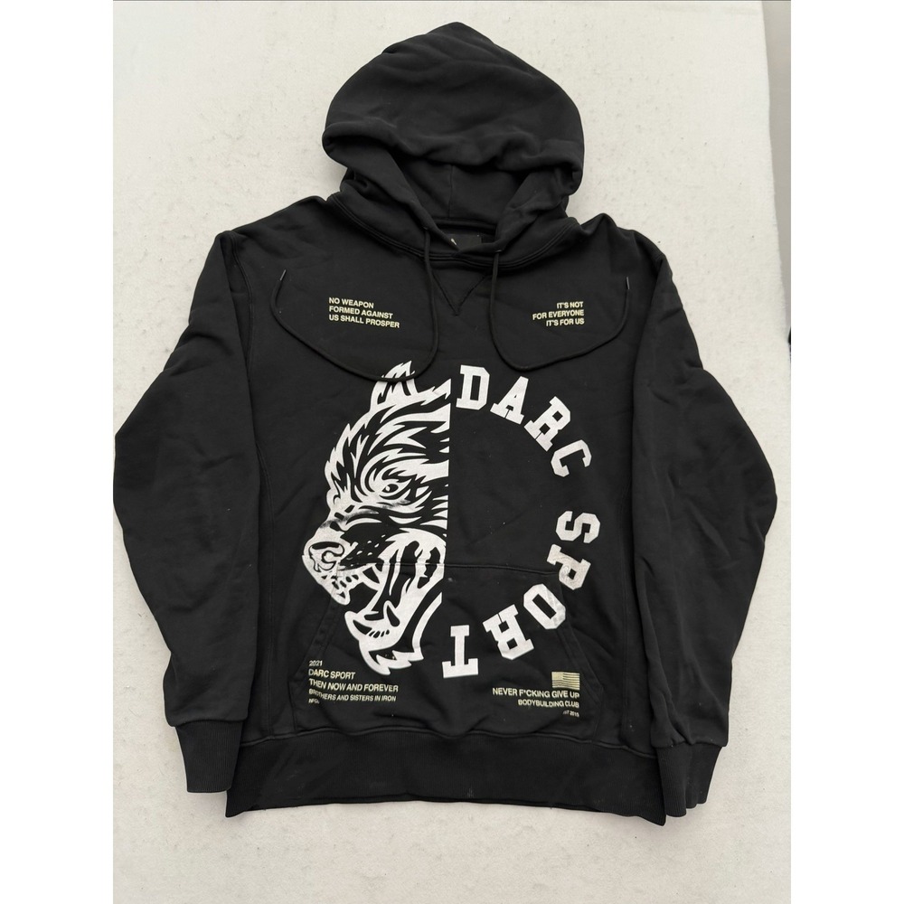 Darc Sport Wolves Forever Wolf Graphic Fleece Hoodie Black Men's S 971/1000 RARE